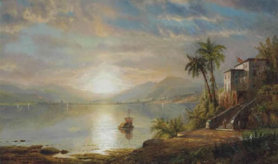 Sample artwork by Edmund Darch Lewis (1835 - 1910), known for landscape and coastal marine painting - View similar artists and auction records