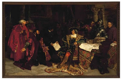 Emperor Maximilian at Verona receiving the Venetian Ambassador