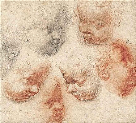 Studies of the heads of putti