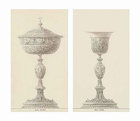 A ciborium; and A chalice: Designs for the coronation of Napoleon (2)