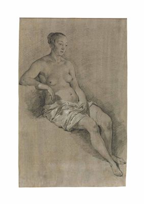 A seated female nude