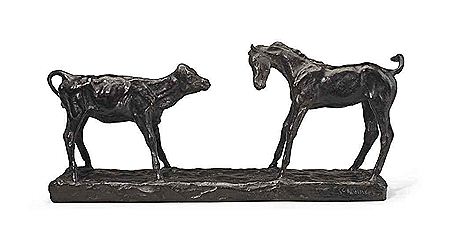Colt and Calf by Charles Rumsey - Auction record, sale price, and art valuation. Compare with similar artists and explore comparable artworks.