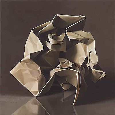 Un gran papel arrugado