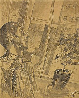 MAN GAZING OUT OF A WINDOW
