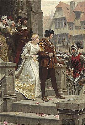 To Arms! 'Sweet bridal hymn, that issuing through the porch is rudely challenged with the cry 'to arms''