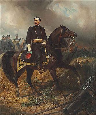 General George B. McClellan on the Battlefield of Antietam