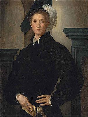 Portrait of Cosimo I de' Medici (1519-74), half-length, in a black slashed doublet and a plumed hat, holding a book by Jacopo Carucci Pontormo - Auction record, sale price, and art valuation. Compare with similar artists and explore comparable artworks.