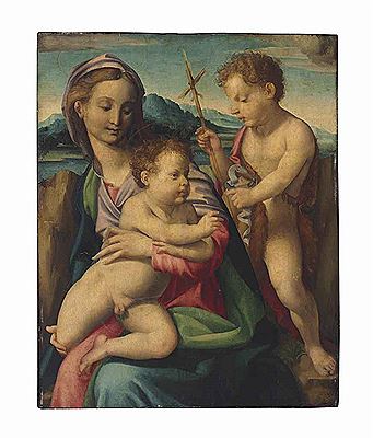 The Madonna and Child with the Infant Saint John the Baptist by Michele Tosini - Auction record, sale price, and art valuation. Compare with similar artists and explore comparable artworks.