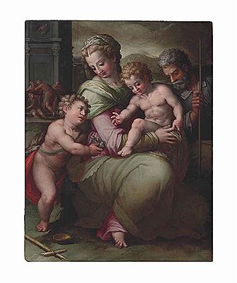 The Holy Family with the young Saint John the Baptist by Giovan Battista Naldini - Auction record, sale price, and art valuation. Compare with similar artists and explore comparable artworks.