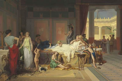 The Last Hour of Pompeii - The House of the Poet by Pierre Oliver Joseph Coomans - Auction record, sale price, and art valuation. Compare with similar artists and explore comparable artworks.