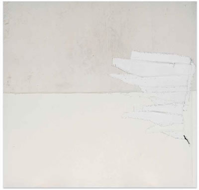 Sample artwork by Sergej Jensen (Born 1973), known for minimalist painting with textiles - View similar artists and auction records