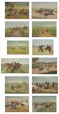 A GROUP OF TWELVE CHARRO PAINTINGS