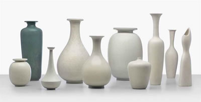 A GROUP OF TEN VESSELS, 1940-1960 by Gunnar Nylund - Auction record, sale price, and art valuation. Compare with similar artists and explore comparable artworks.