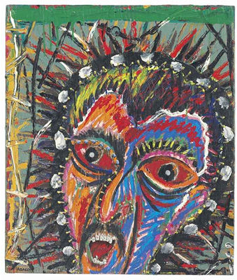 Portrait of Luis Azaceta: Self-Portrait Barking