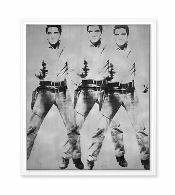 Triple Elvis [Ferus Type] by Andy Warhol - Auction record, sale price, and art valuation. Compare with similar artists and explore comparable artworks.