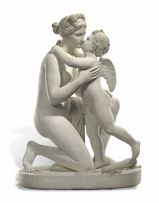 VENUS AND CUPID KISSING