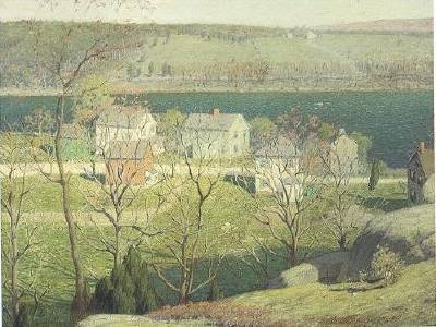 Landscape with Houses by a River