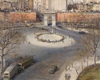Washington Square by Alfred Mira - Auction record, sale price, and art valuation. Compare with similar artists and explore comparable artworks.