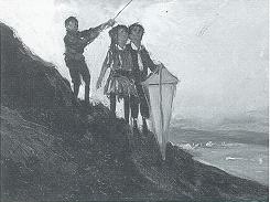 Three Children with a Kite