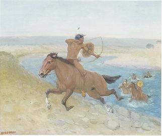 Western Landscape with Indi