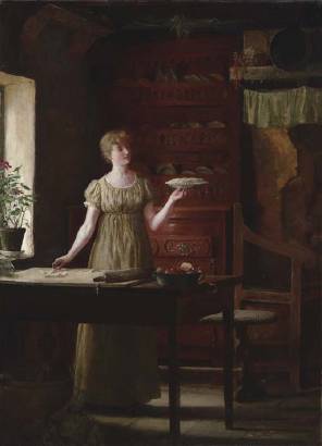 Ready for the Oven by Jennie Augusta Brownscombe - Auction record, sale price, and art valuation. Compare with similar artists and explore comparable artworks.