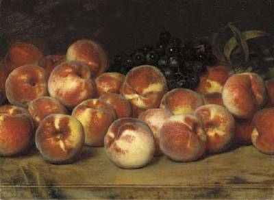 Still Life with Peaches and Grapes