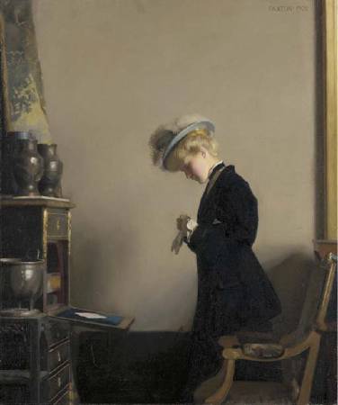 Sample artwork by William McGregor Paxton (1869 - 1941), known for figure, genre, portrait and landscape painting - View similar artists and auction records