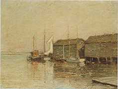 Potters Wharf, Noank, CT by Clark Greenwood Voorhees - Auction record, sale price, and art valuation. Compare with similar artists and explore comparable artworks.
