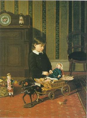 Sample artwork by Samuel S Carr (1837 - 1908), known for genre-children-beach, bucolic landscape - View similar artists and auction records