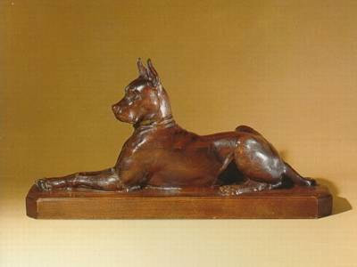 Great Dane, A Carved Mahogany Figure
