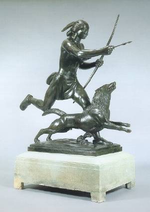 Indian Hunter with His Dog