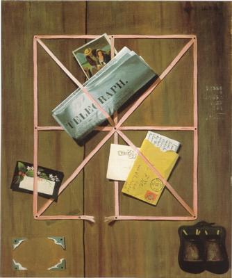 Rack Picture with Telegraph by John Frederick Peto - Auction record, sale price, and art valuation. Compare with similar artists and explore comparable artworks.