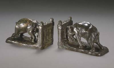 Pushing Elephants: A Pair of Bookends