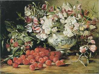 Raspberries and Sweet Pea