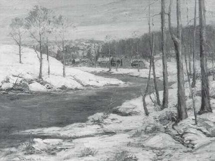 A Winter Stream by Frank Loven - Auction record, sale price, and art valuation. Compare with similar artists and explore comparable artworks.