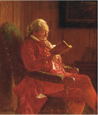 A gentleman reading by Wilhelm Lowith - Auction record, sale price, and art valuation. Compare with similar artists and explore comparable artworks.