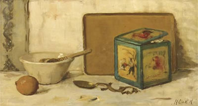 The blue tea-tin by Marie Altena - Auction record, sale price, and art valuation. Compare with similar artists and explore comparable artworks.