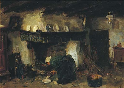 By the kitchen fire