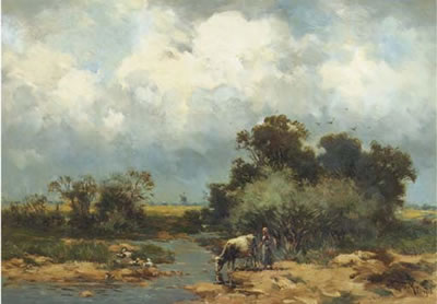 Sample artwork by Willem Cornelis Rip (1856 - 1922), known for landscape painting - View similar artists and auction records