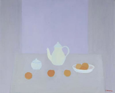 Still life with fruit and a teapot
