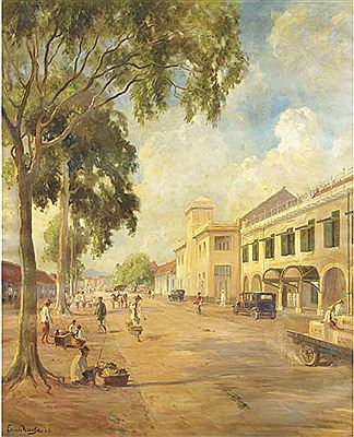 Herinnering aan de Kali Besar, Batavia by Ernest Dezentje - Auction record, sale price, and art valuation. Compare with similar artists and explore comparable artworks.