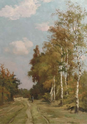 A sportsman in a birchtree forest by Willem Oppenoorth - Auction record, sale price, and art valuation. Compare with similar artists and explore comparable artworks.