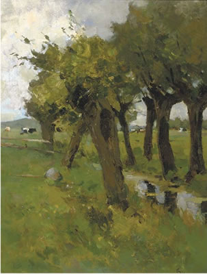 Willows by a stream