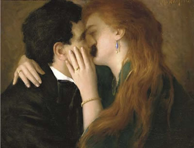 A passionate kiss by Richard Mauch - Auction record, sale price, and art valuation. Compare with similar artists and explore comparable artworks.