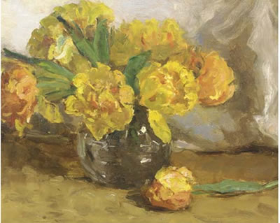 Yellow tulips by Ans Van Den Berg - Auction record, sale price, and art valuation. Compare with similar artists and explore comparable artworks.