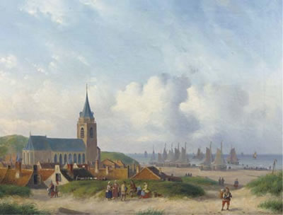 A view of Scheveningen with the beach by Carl Eduard Ahrendts - Auction record, sale price, and art valuation. Compare with similar artists and explore comparable artworks.