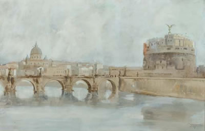 View on Castel Sant'Angelo, Rome by Ernesto Giuliano Armani - Auction record, sale price, and art valuation. Compare with similar artists and explore comparable artworks.