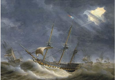 Three-masters in rough waters