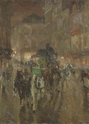 City lights: an omnibus in a busy street