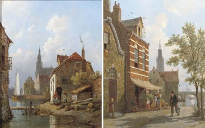 Amsterdam in summer; and Alkmaar in summer (2) by Pieter Cornelis Dommersen - Auction record, sale price, and art valuation. Compare with similar artists and explore comparable artworks.